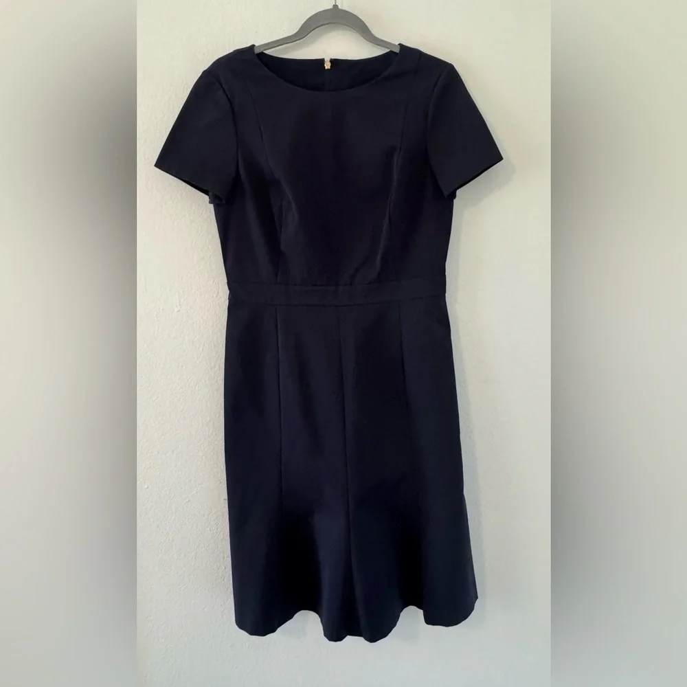 Tory Burch Shania Fit & Flare Navy Dress Career Chic Classic *NO SIZE TAG*